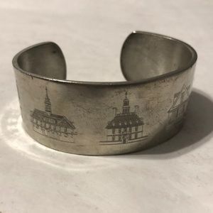 Salisbury Pewter USA 2011 Cuff Bracelet Bicentennial Revolutionary Landmarks